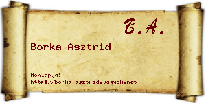 Borka Asztrid névjegykártya